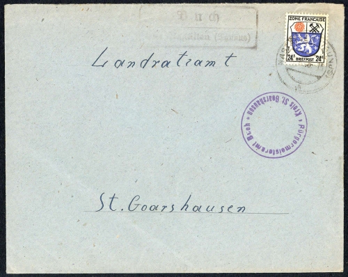 Französische Zone Allgemeine Ausgabe, 9, Brief