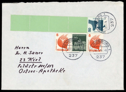 1974, Bundesrepublik Deutschland, 700 A RE u.a., Brief