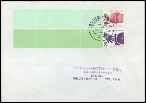 1977, Bundesrepublik Deutschland, 696A + 698A RE, Brief