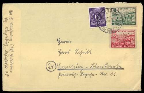 1946, SBZ Provinz Sachsen, 85-86 u.a., Brief