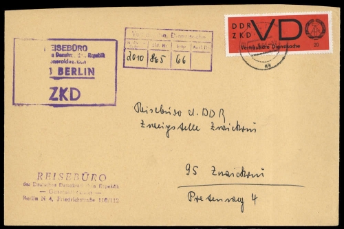 1965, DDR Vertrauliche Dienstsachen, VD 3 y, Brief