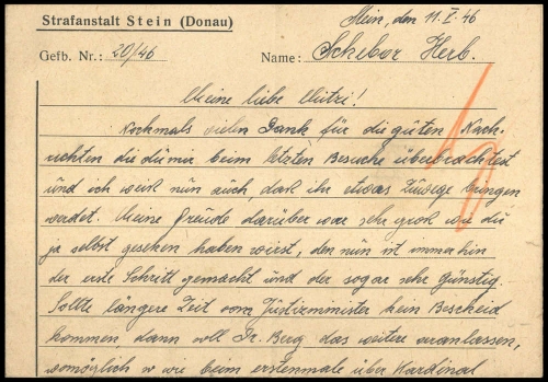 1946, Österreich, Brief