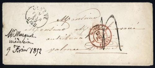 1852, Schweiz, Brief