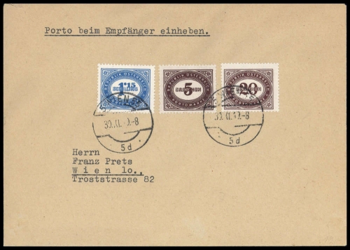 1949, Österreich, 207 u.a., Brief