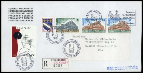 1978, Frankreich Dienstmarken für den Europarat, 21 (2) , 22 u. ...