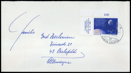 1964, Schweiz, 784, Brief