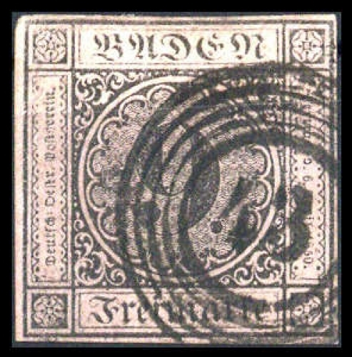 1851, Altdeutschland Baden, 4 b, gest.
