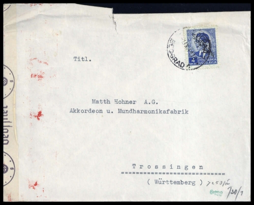 1941, Deutsche Besetzung II. WK Serbien, 7, Brief