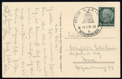 Sport u. Spiel,Olympia Berlin 1936,Sonderstempel, 516, Brief