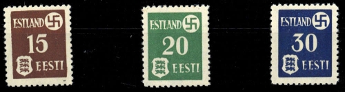 1941, Deutsche Besetzung II. WK Estland, 1-3, **