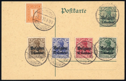 1914, Deutsche Besetzung I. WK Belgien, P 1 u.a., Brief