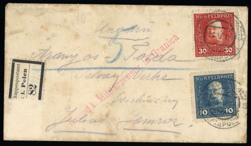 1915, Österreich Feldpost Allgemeine Ausgaben, 27, 34, Brief