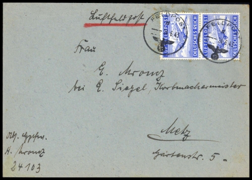 1942, Deutsche Besetzung II. WK, Feldpostmarken, 1 A (2), Brief