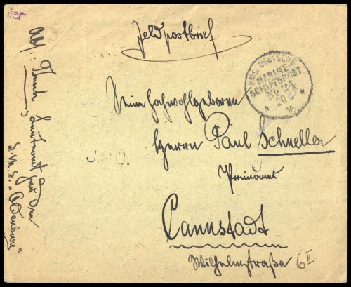 1915, Deutsche Marine Schiffspost, MSP 24, Brief