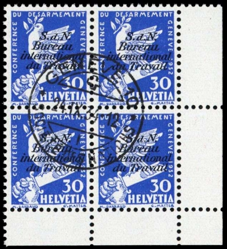 1932, Schweiz Internationale Arbeitsamt BIT, 35 Ecke, cto