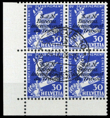 1932, Schweiz Internationale Arbeitsamt BIT, 35 Ecke, cto