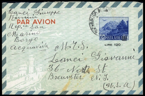 1953, San Marino, LF 7, Brief