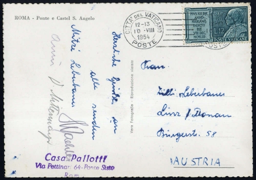 1954, Vatikanstaat, 217, Brief