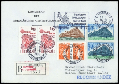 1980, Frankreich Dienstmarken für den Europarat, 21, 24 (2) u.a. ...
