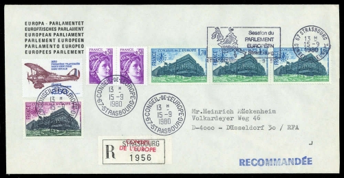 1980, Frankreich Dienstmarken für den Europarat, 23, 24 (3) u.a. ...