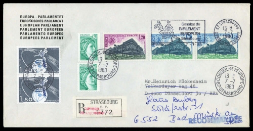 1980, Frankreich Dienstmarken für den Europarat, 23, 24 (2) u.a. ...
