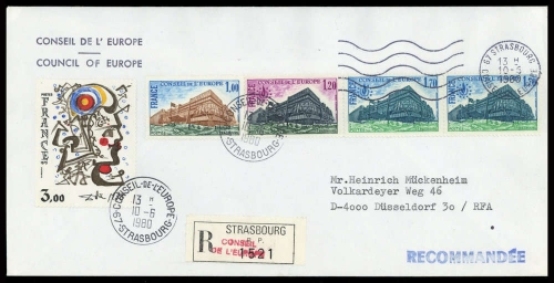 1980, Frankreich Dienstmarken für den Europarat, 21, 23, 24 (2) ...