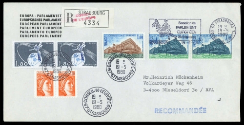 1980, Frankreich Dienstmarken für den Europarat, 21, 24 (2) u.a. ...