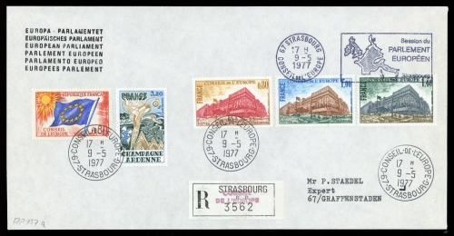 1977, Frankreich Dienstmarken für den Europarat, 11, 20-23 (2) u ...