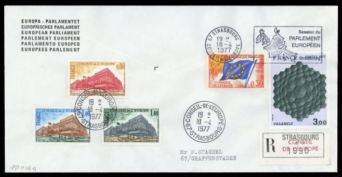 1977, Frankreich Dienstmarken für den Europarat, 11, 20-23 (2) u ...