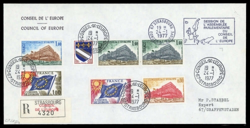 1977, Frankreich Dienstmarken für den Europarat, 17,19, 20-21, ...
