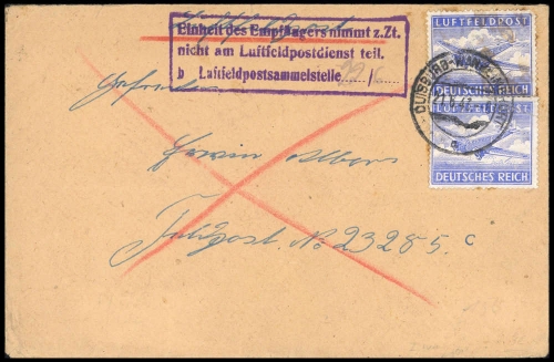 1943, Deutsche Besetzung II. WK, Feldpostmarken, 1 y A(2), Brief