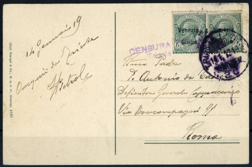 1918, Italien Besetzung I. WK Julisch Venetien, 21 (2), Brief
