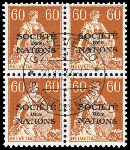 1922, Schweiz Völkerbund SDN, 10 z (4), cto