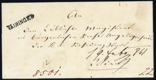 1841, Altdeutschland Württemberg, Brief
