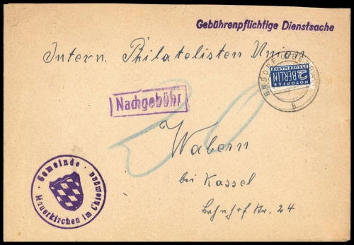 1948, Bizone Zwangszuschlagsmarken, 2, Brief