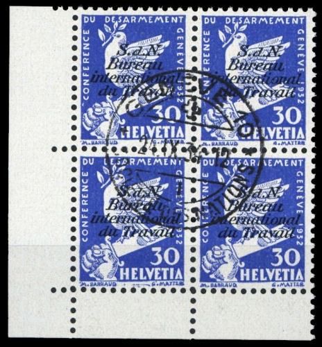 1932, Schweiz Internationale Arbeitsamt BIT, 35 Ecke, cto