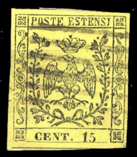 1852, Italien Staaten Modena, 3 II, gest.