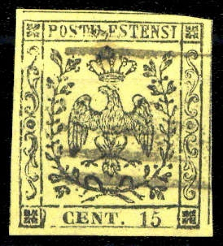 1852, Italien Staaten Modena, 3 II, gest.