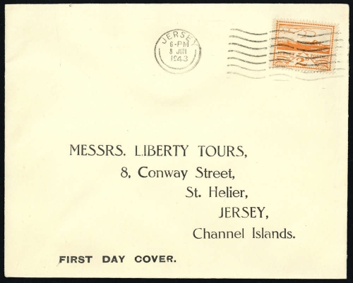 1943, Deutsche Besetzung II. WK Jersey, 6, FDC