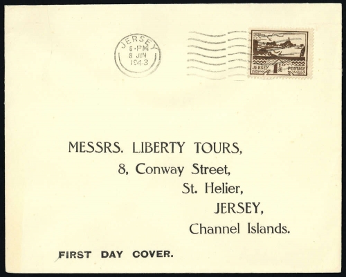 1943, Deutsche Besetzung II. WK Jersey, 5, FDC