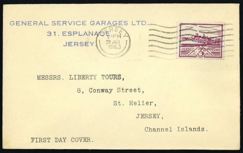 1943, Deutsche Besetzung II. WK Jersey, 8, FDC