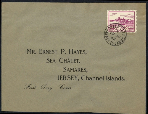 1943, Deutsche Besetzung II. WK Jersey, 8, FDC