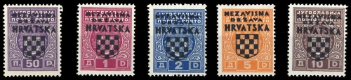 1941, Kroatien, P 1-5, **