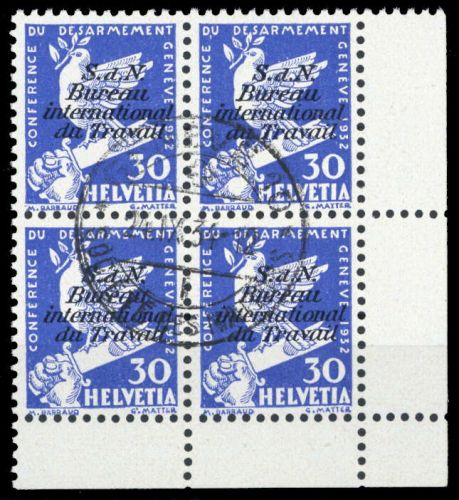 1932, Schweiz Internationale Arbeitsamt BIT, 35 Ecke, cto