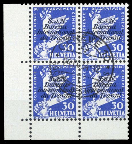 1932, Schweiz Internationale Arbeitsamt BIT, 35 Ecke, cto
