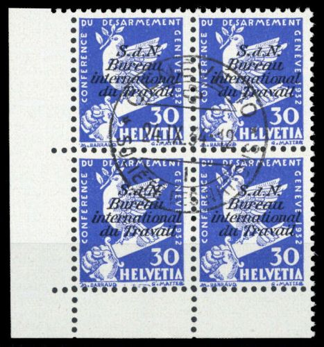 1932, Schweiz Internationale Arbeitsamt BIT, 35 Ecke, cto