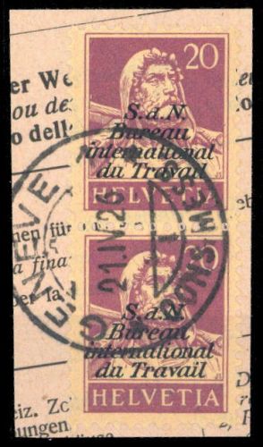 1923, Schweiz Internationale Arbeitsamt BIT, 3 (2), Briefst.