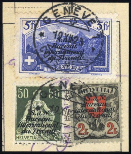1923, Schweiz Internationale Arbeitsamt BIT, 13 u.a., Briefst.