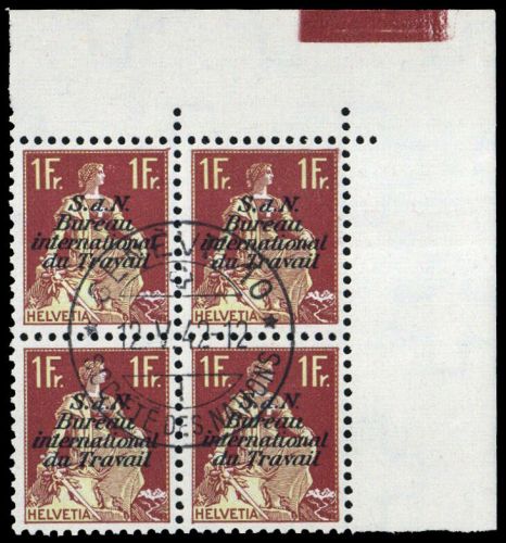1923, Schweiz Internationale Arbeitsamt BIT, 11 z FM, cto