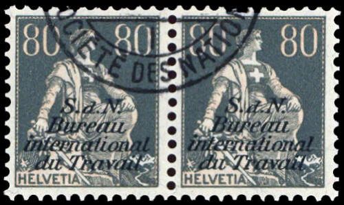 1923, Schweiz Internationale Arbeitsamt BIT, 10 x PF, cto